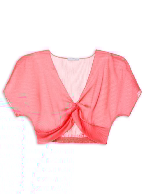 Blusa Cropped Decote Coração – Rosa