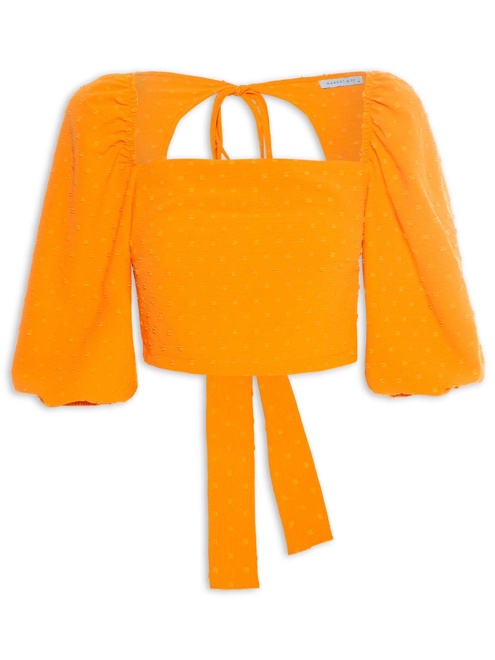 Blusa Cropped Dot Laranja  Market 33