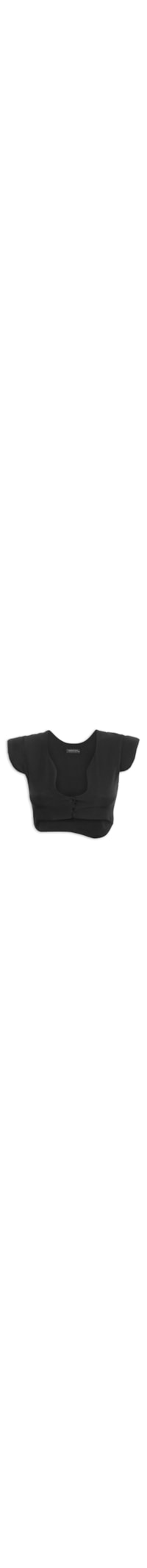 Blusa Cropped Feminina Assimétrica - Preto