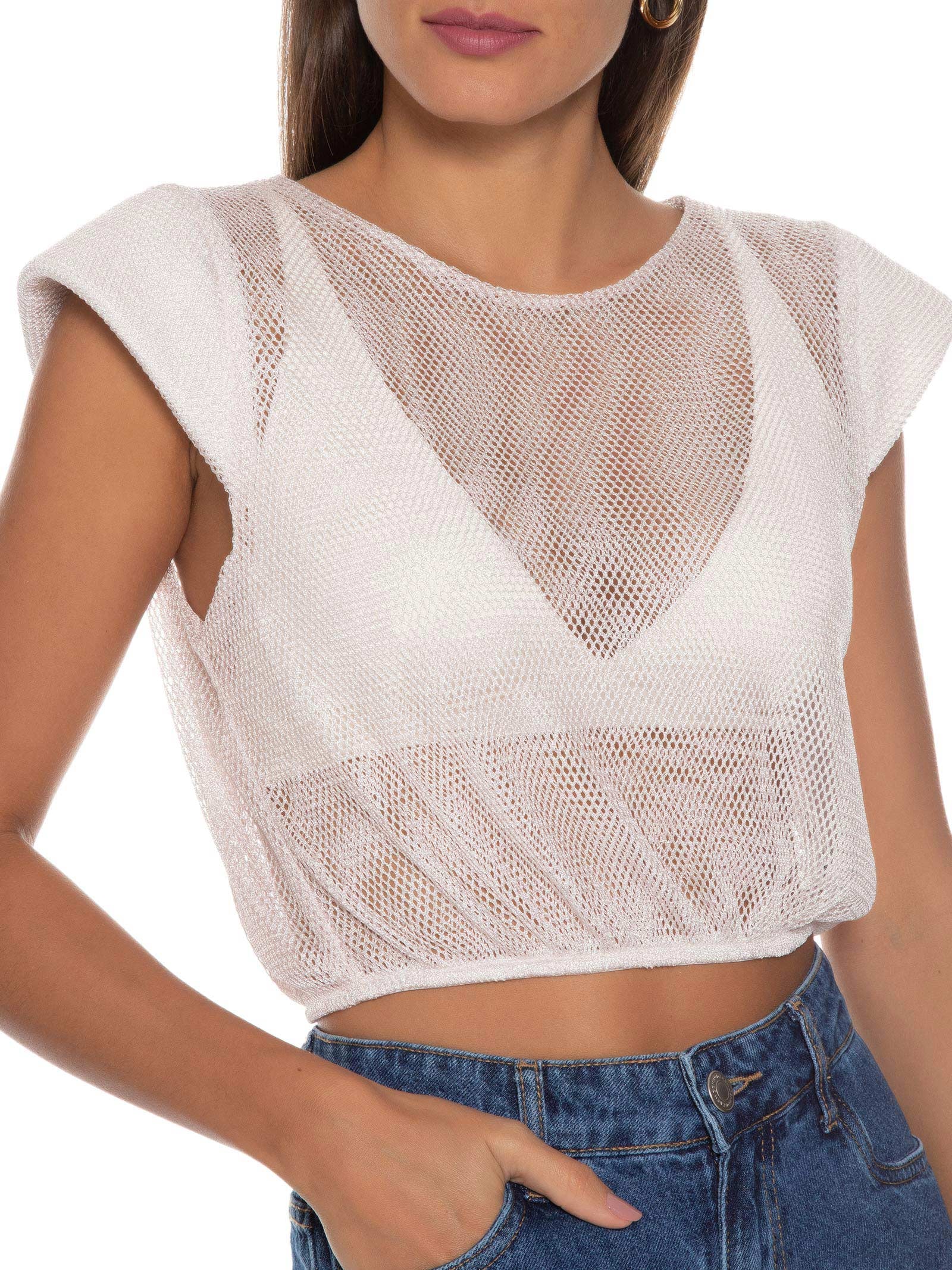 Blusa Cropped Feminina Assimétrica Rosa Market 33