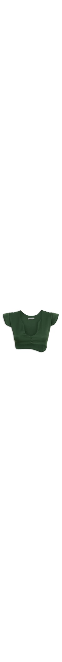 Blusa Cropped Feminina Assimétrica - Verde