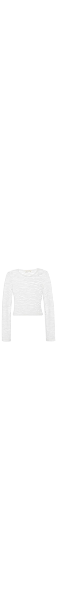 Blusa Cropped Feminina Manga Longa - Branco