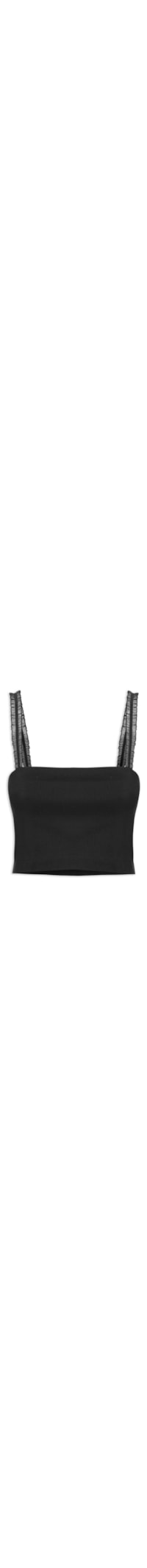 Blusa Cropped Feminina SM Com Alça Em Elástico - Preto