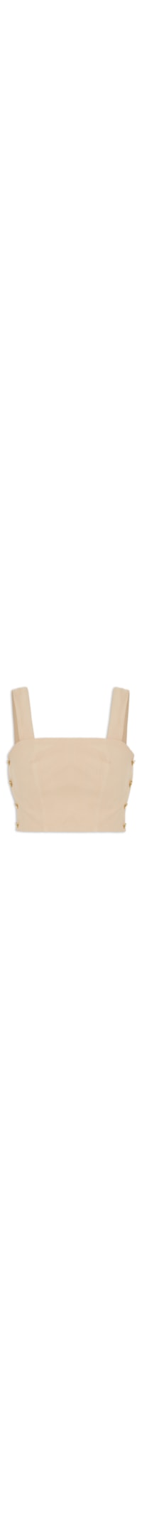 Blusa Cropped Feminino Em Crepe Decote Reto - Bege