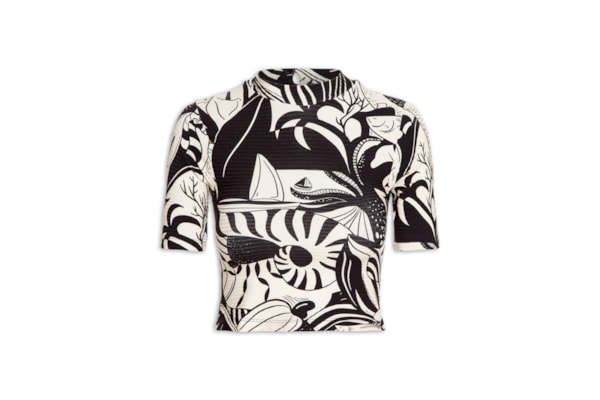 Blusa Cropped Festa De Mar - Preto