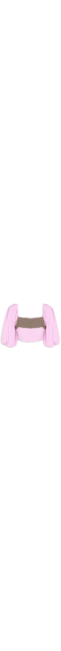 Blusa Cropped Linho - Lilás