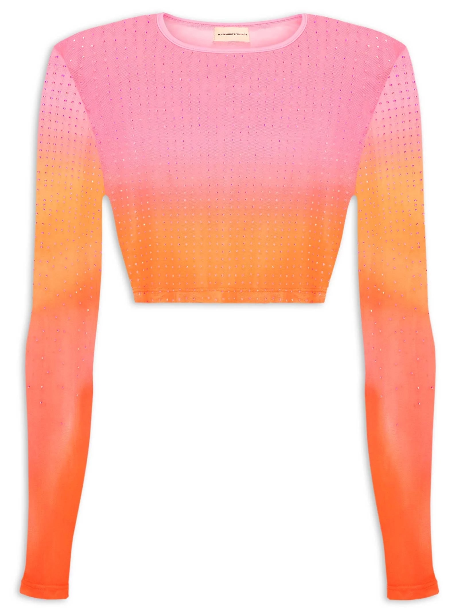 Blusa Cropped Manga Longa Laranja My Favorite Things