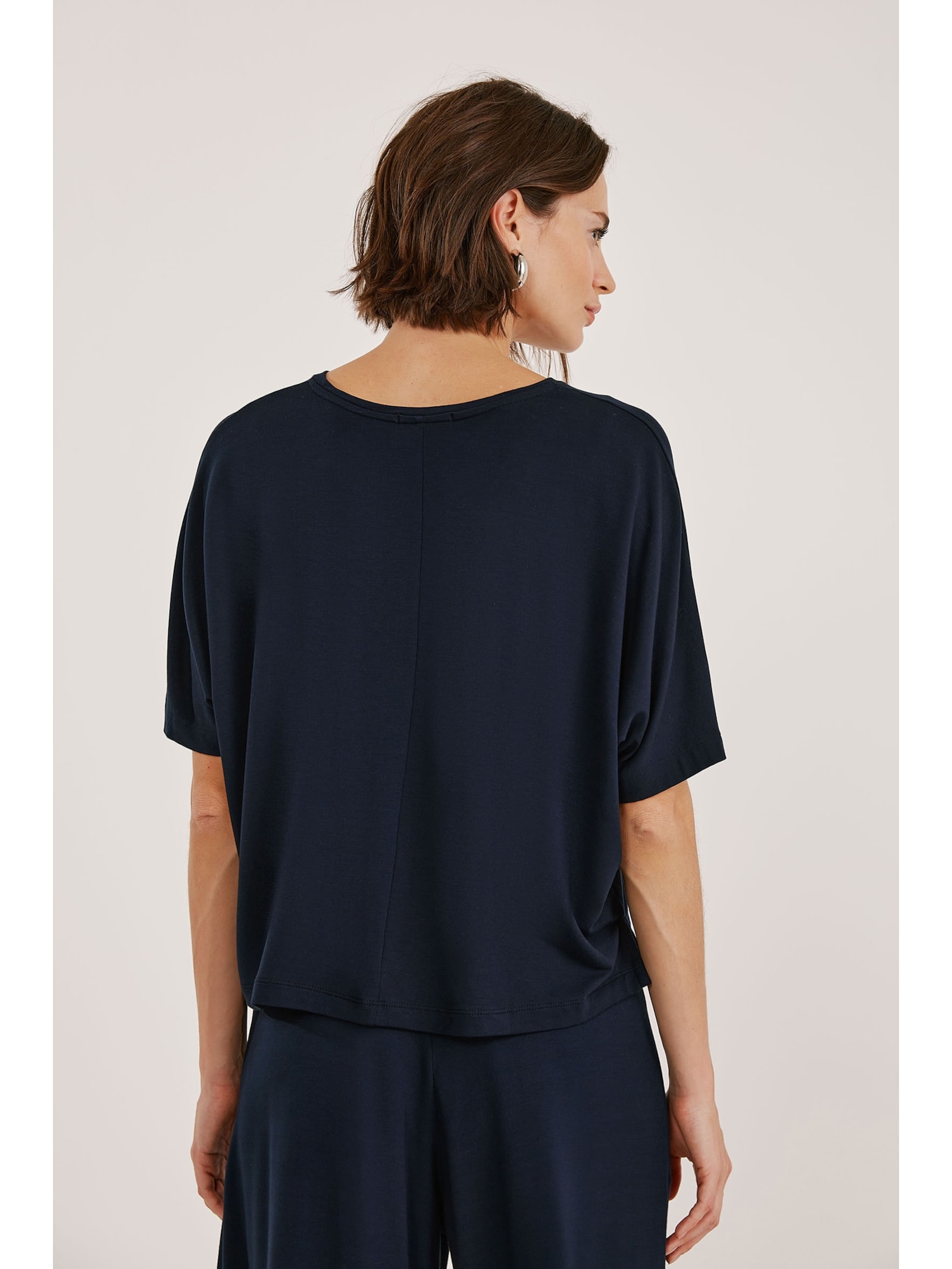 Blusa Cropped Marinho Bambu Isis Yogini