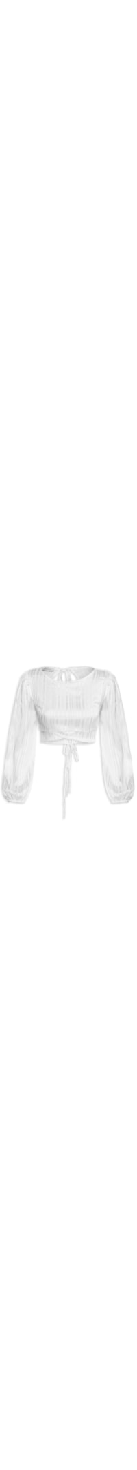Blusa Cropped Ml Com Amarração Nas Costas - Branco