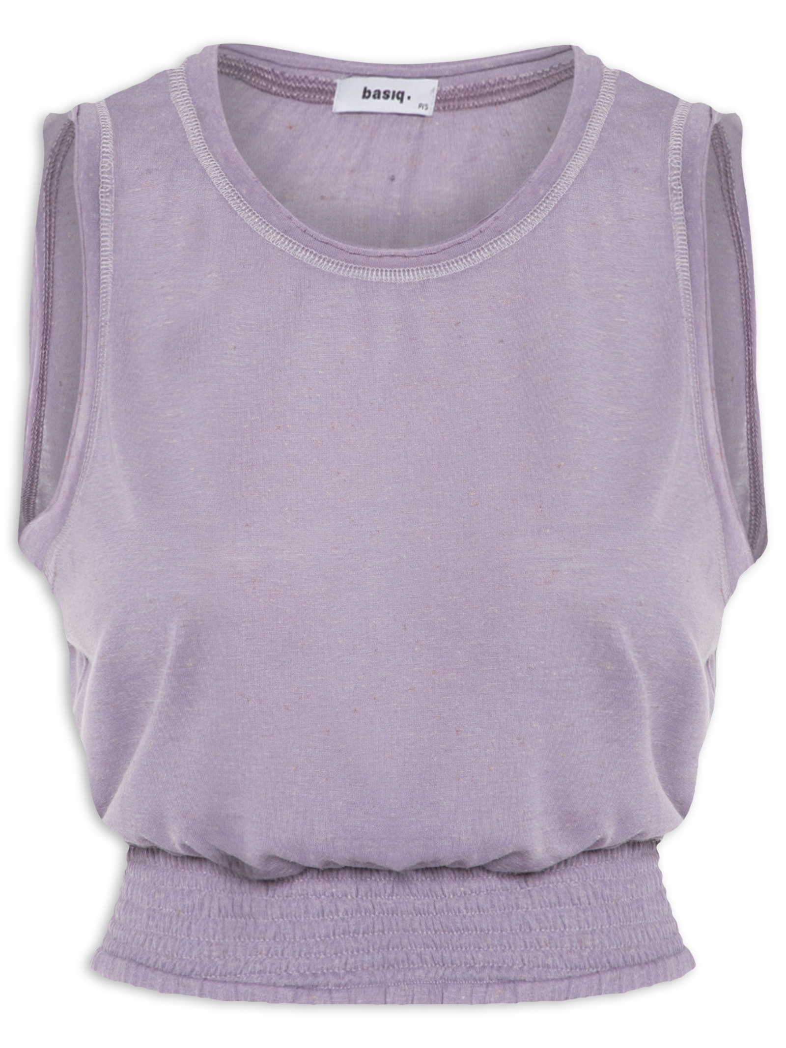 Blusa Cropped Pala Lastex Lilás Basiq