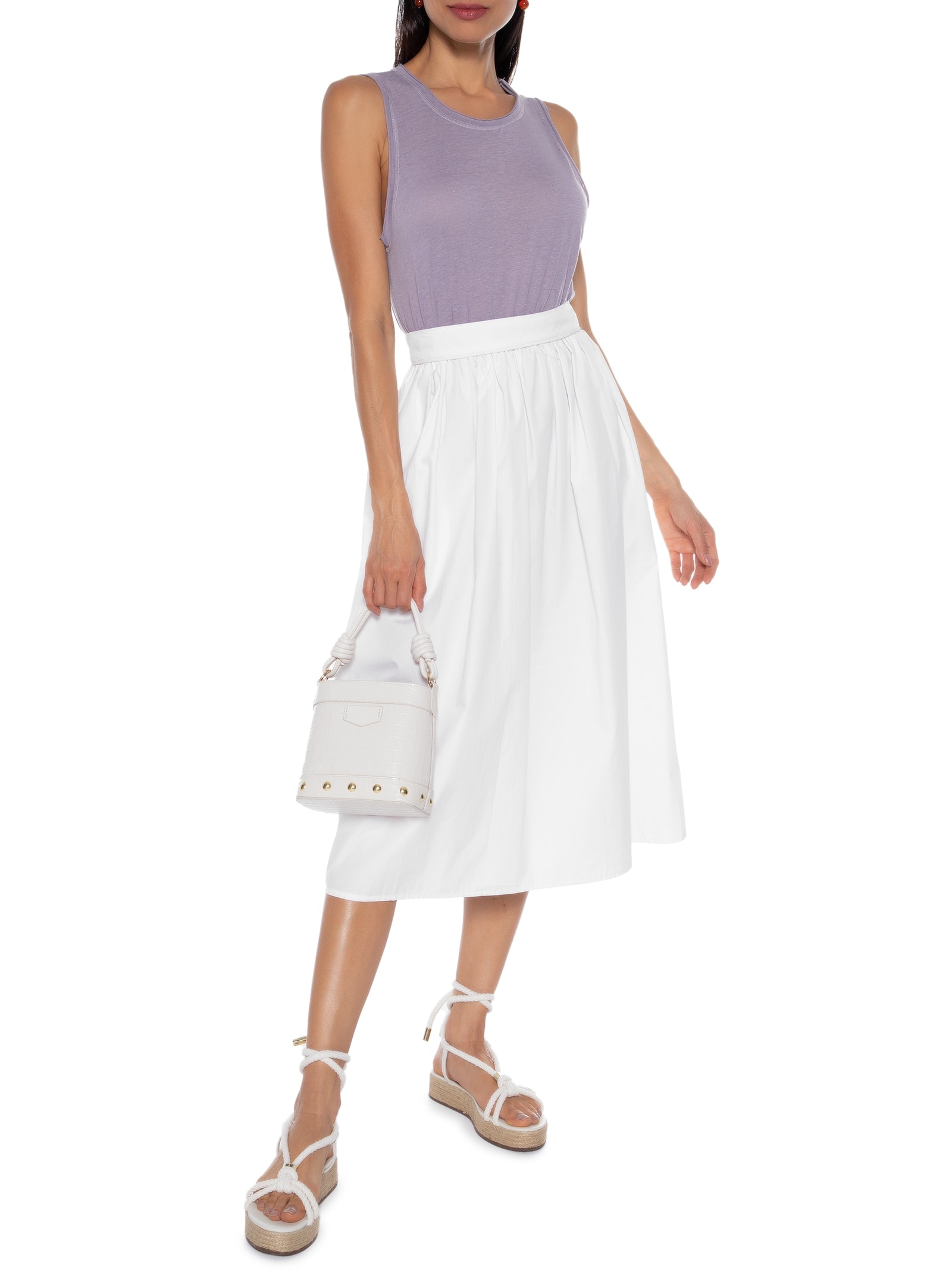 Blusa Cropped Pala Lastex Lilás Basiq