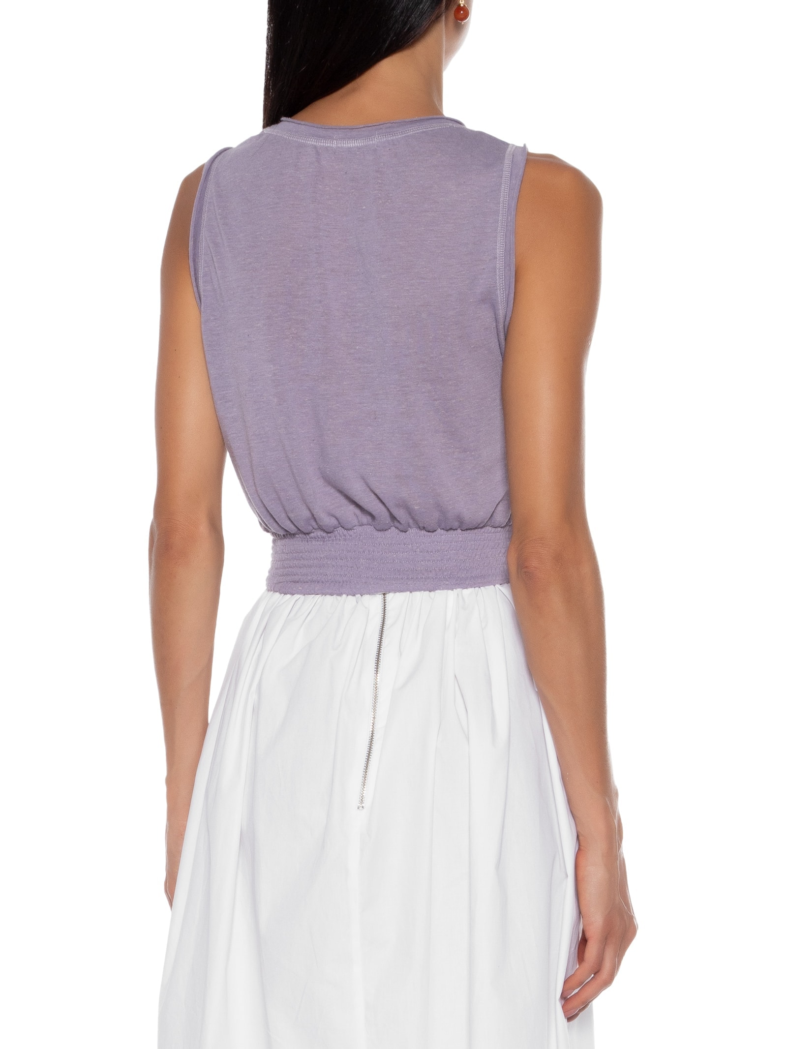 Blusa Cropped Pala Lastex Lilás Basiq