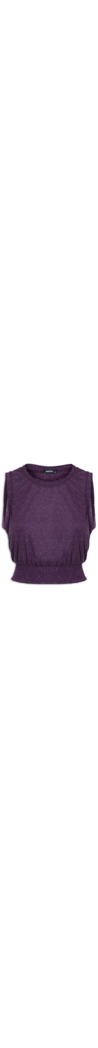 Blusa Cropped Pala Lastex - Roxo