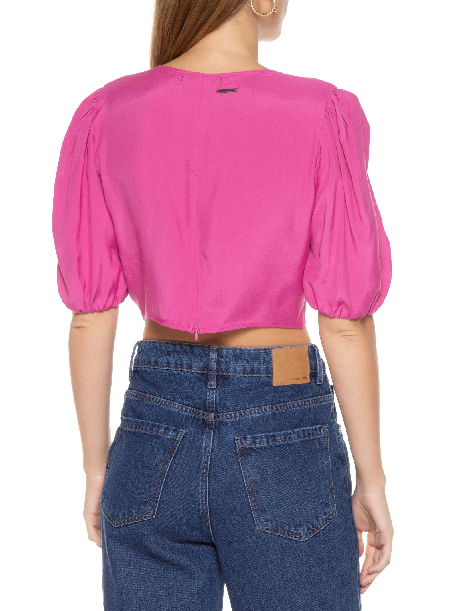 Blusa Cropped Rosa Colcci