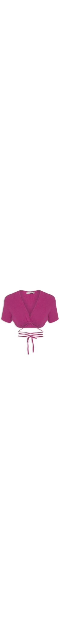 Blusa Cropped Tricot Amarração - Rosa