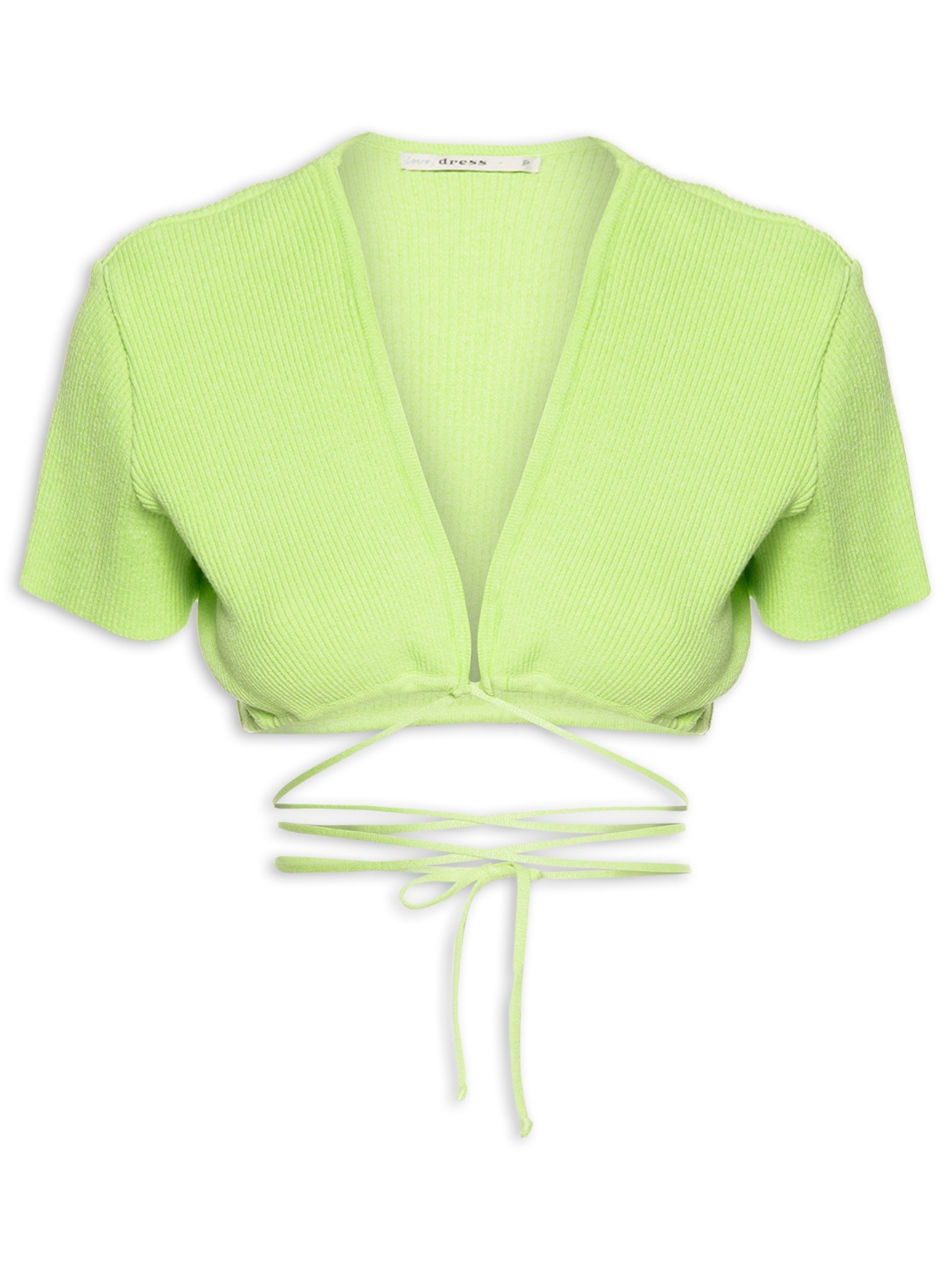 Blusa Cropped Tricot Amarração Verde Dress To