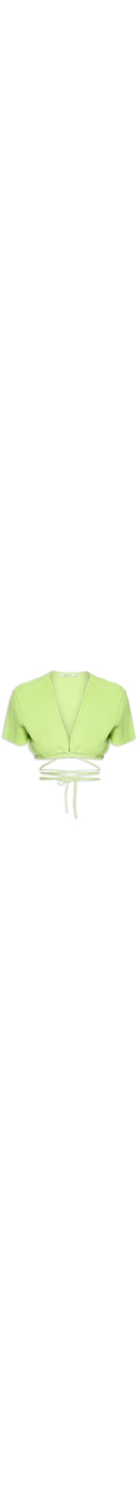Blusa Cropped Tricot Amarração - Verde