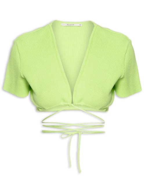 Blusa Cropped Tricot Amarração – Verde