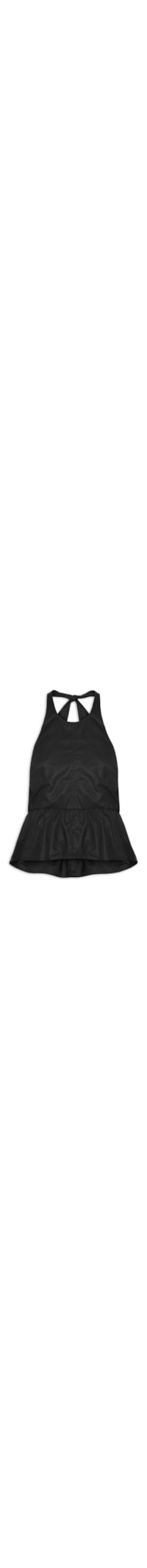 Blusa De Algodão Peplum Frente Única Preta - Preto