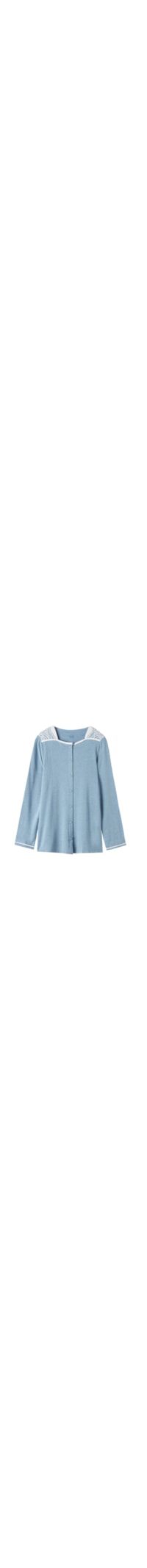 Blusa De Botão Em Lã Romantic Bedroom - Azul