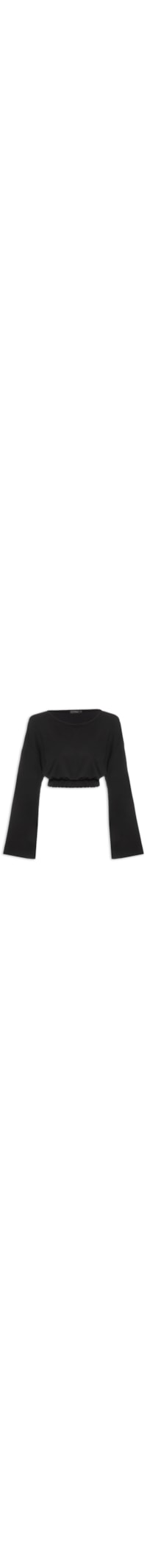 Blusa De Malha Manga Sino - Preto