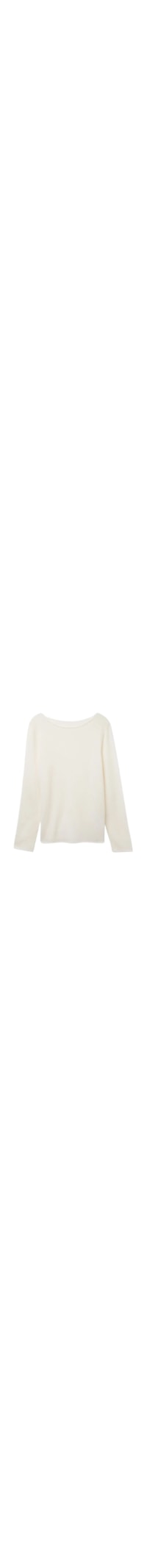 Blusa De Manga Comprida 100% Cashmere - Marfim