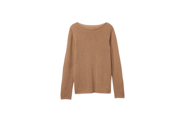 Blusa De Manga Comprida 100% Cashmere - Marrom