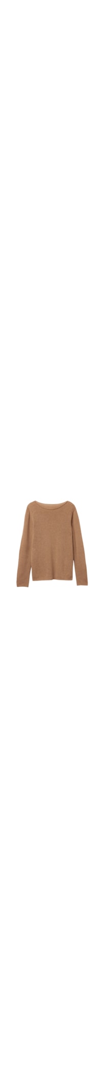Blusa De Manga Comprida 100% Cashmere - Marrom
