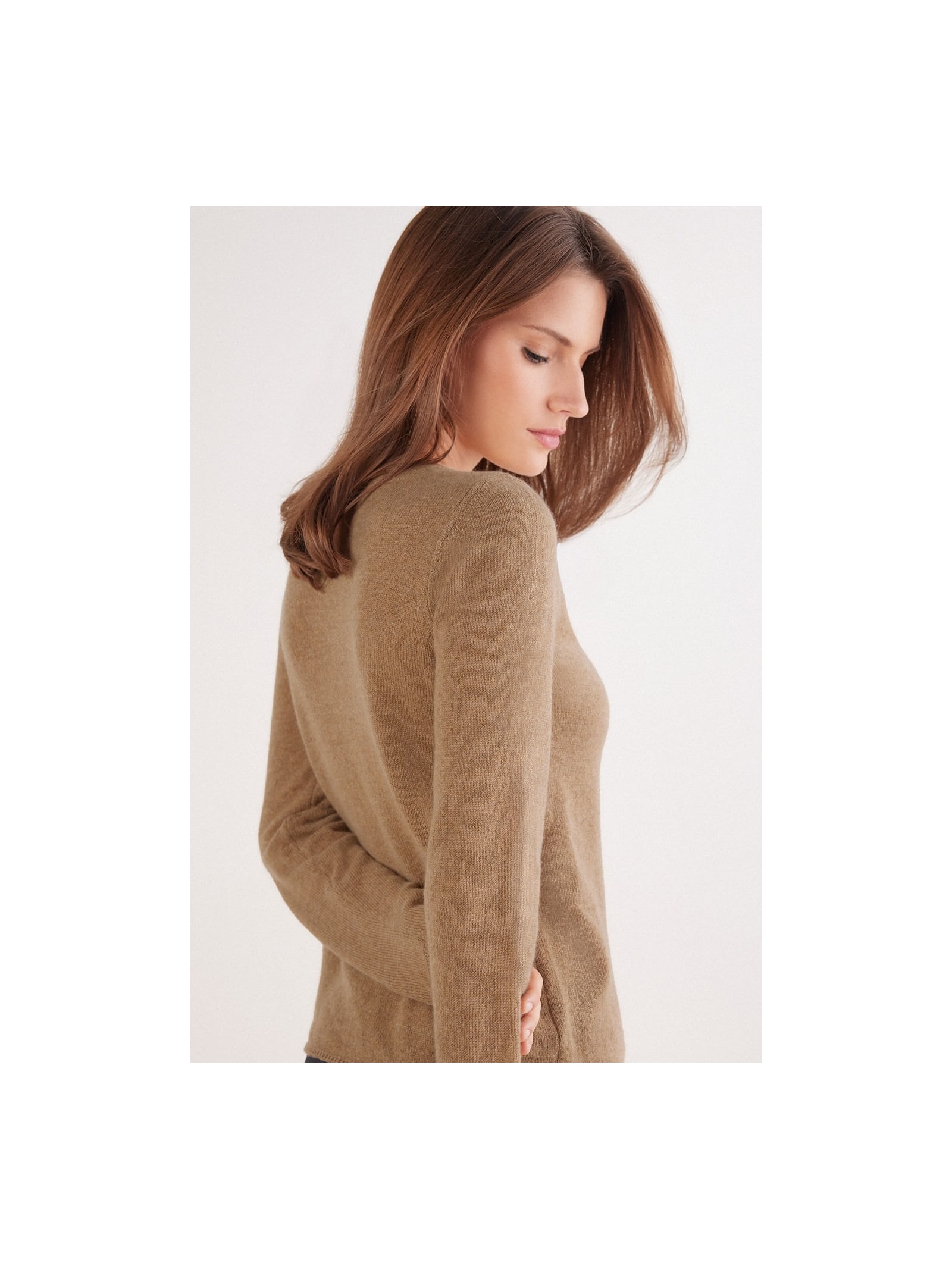 Blusa De Manga Comprida 100% Cashmere Marrom Intimissimi