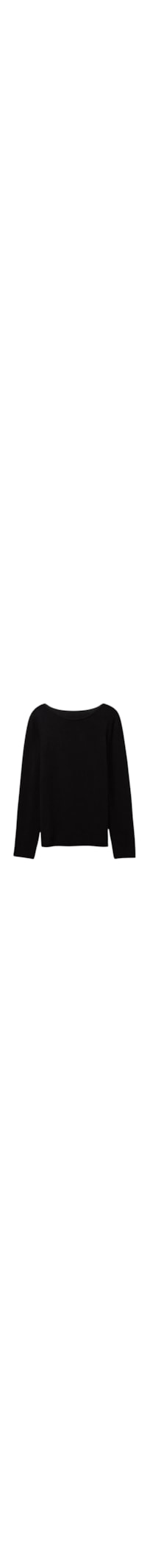 Blusa De Manga Comprida 100% Cashmere - Preto