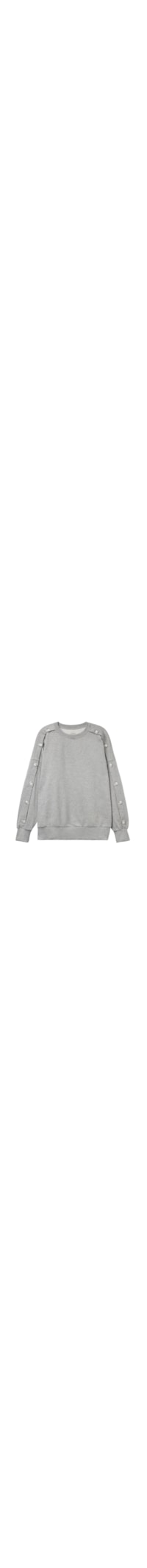 Blusa De Manga Comprida Com Botões Coraline Casual - Cinza