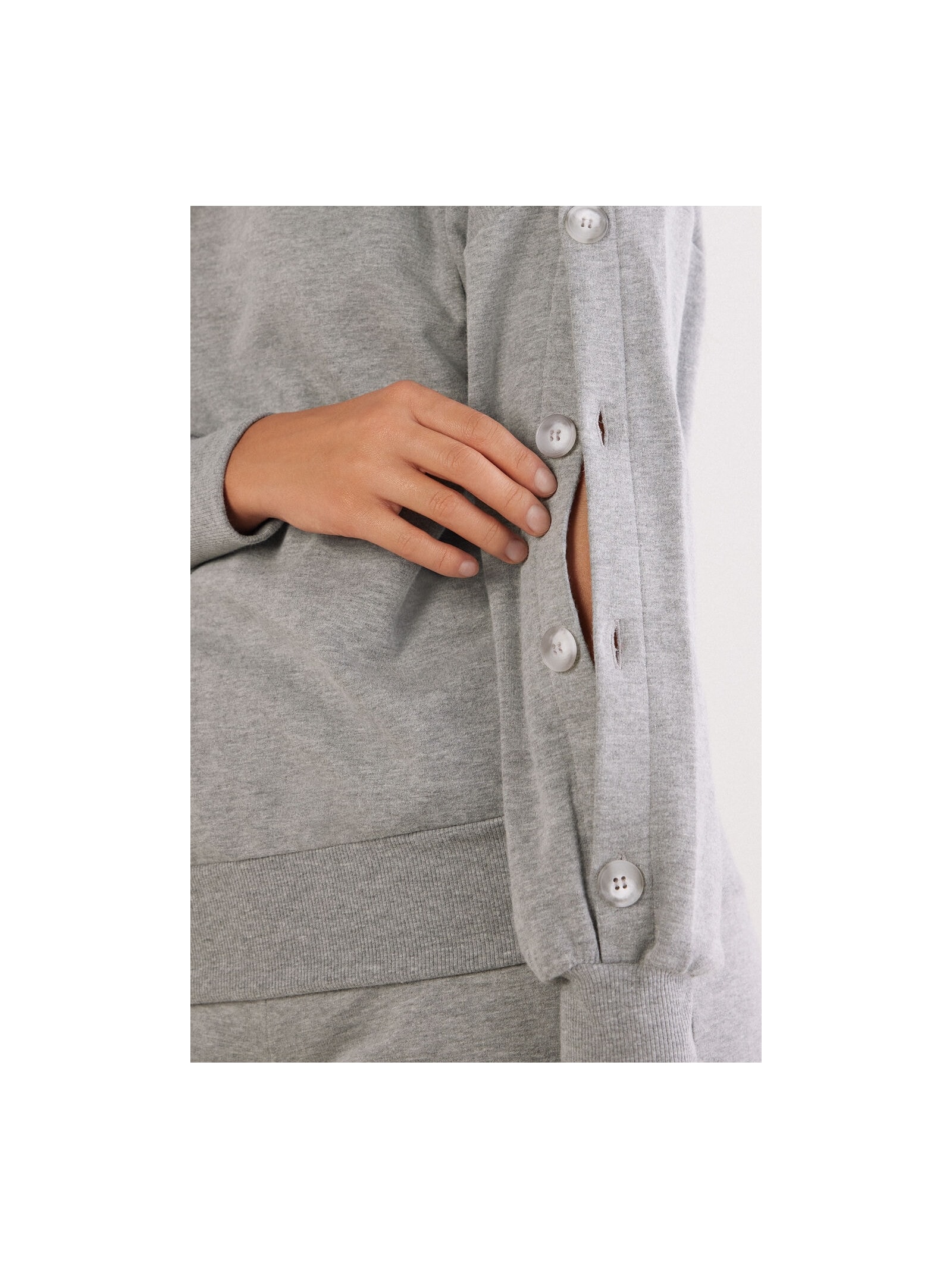 Blusa De Manga Comprida Com Botões Coraline Casual Cinza Intimissimi