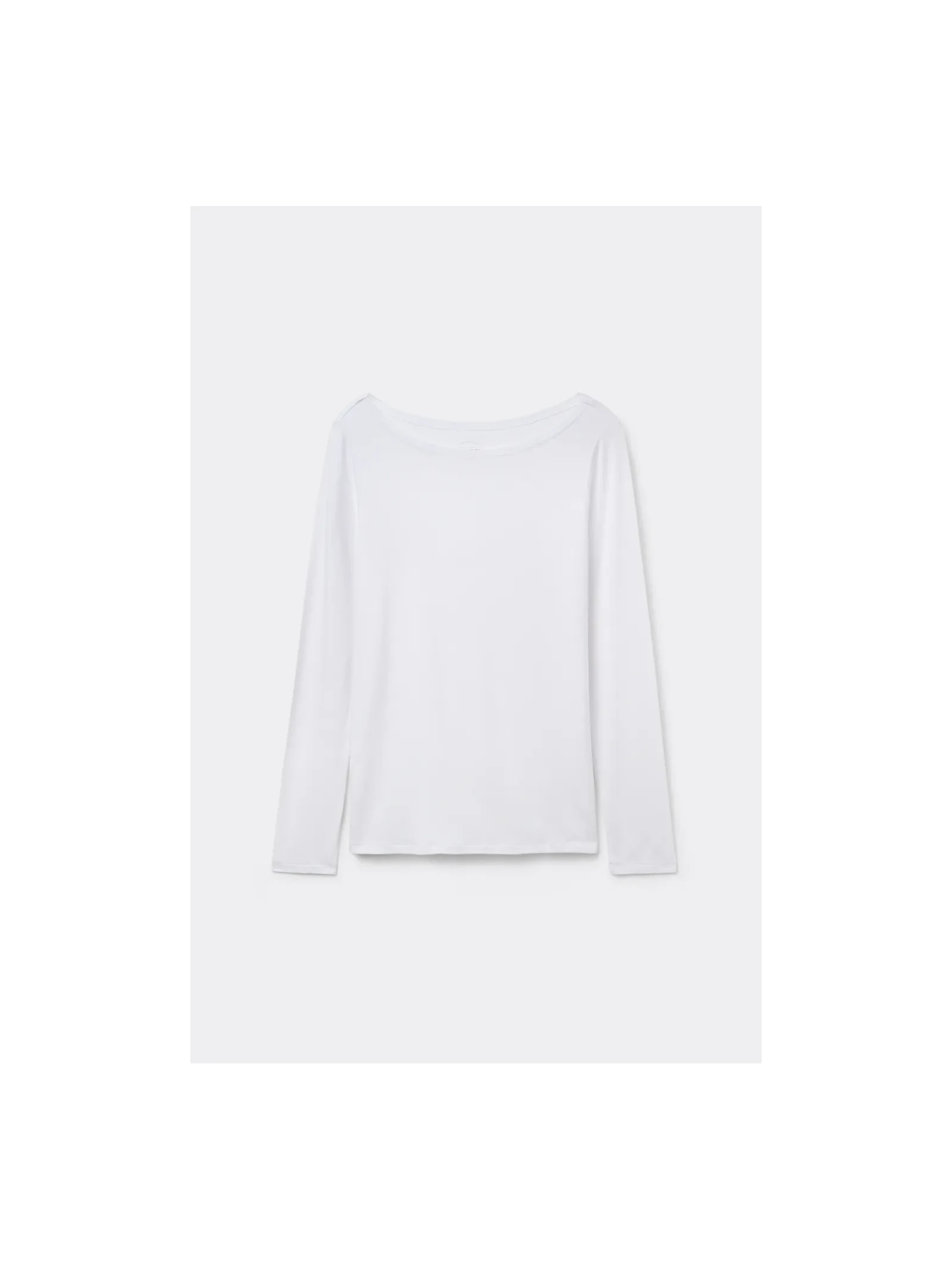 Blusa De Manga Comprida Com Decote Barco Em Micromodal Branco Intimissimi