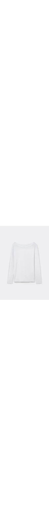 Blusa De Manga Comprida Com Decote Barco Em Micromodal - Branco