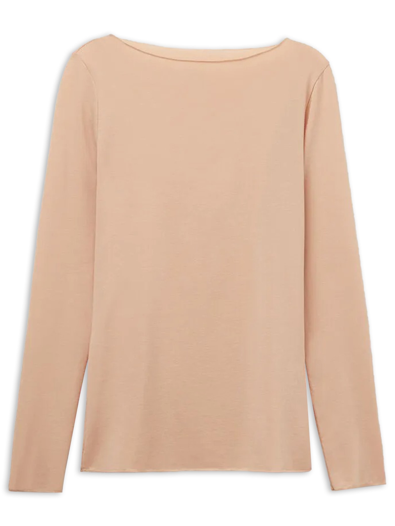 Blusa De Manga Comprida Com Decote Canoa Em Algodão Ultralight Bege Intimissimi