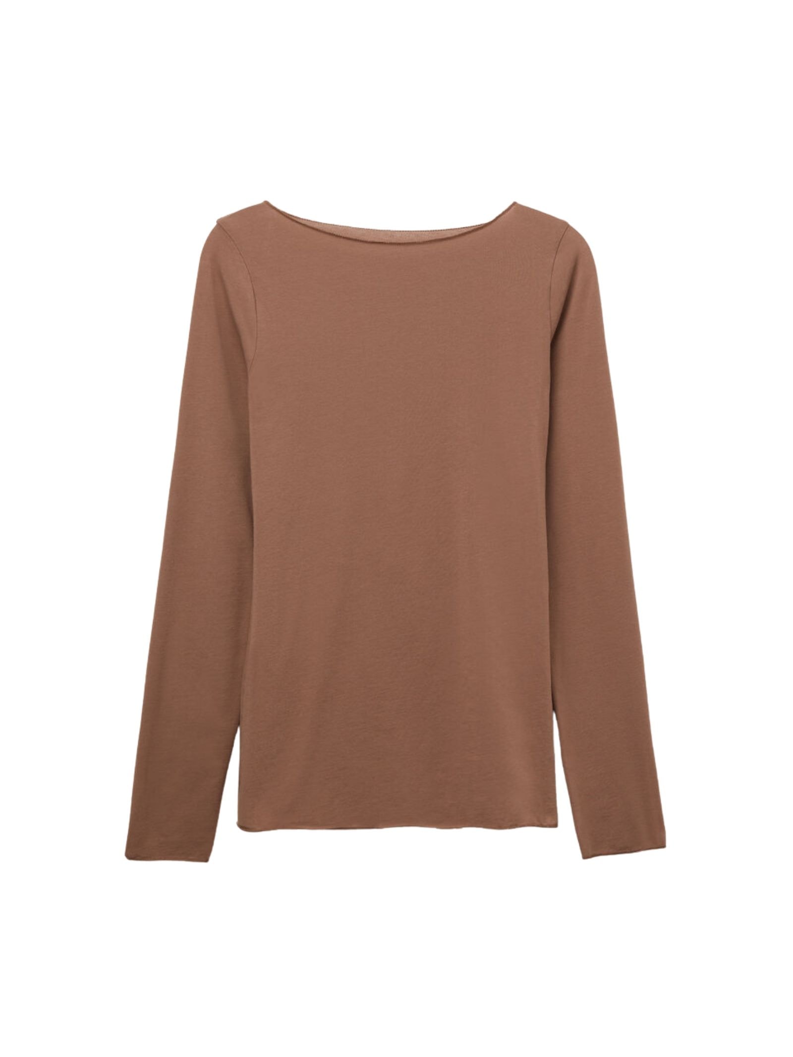 Blusa De Manga Comprida Com Decote Canoa Em Algodão Ultralight Bege Intimissimi