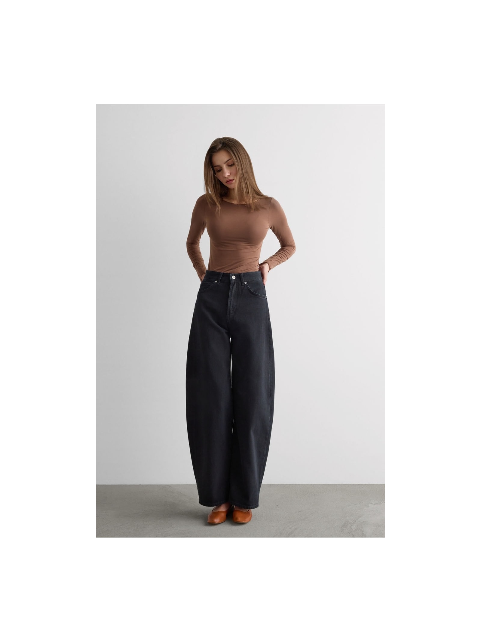 Blusa De Manga Comprida Com Decote Canoa Em Algodão Ultralight Bege Intimissimi