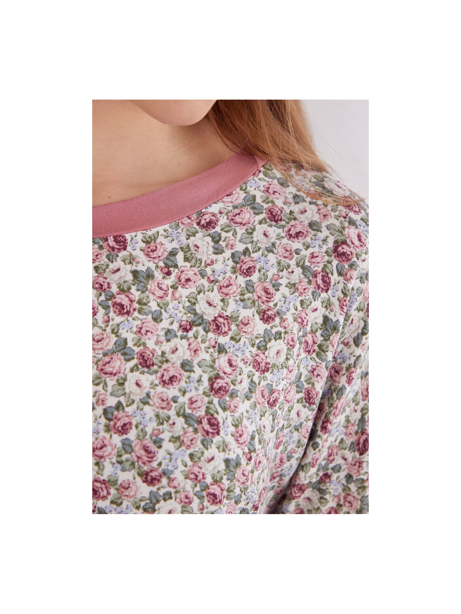 Blusa De Manga Comprida Com Decote Canoa Floral Romance Rosa Intimissimi