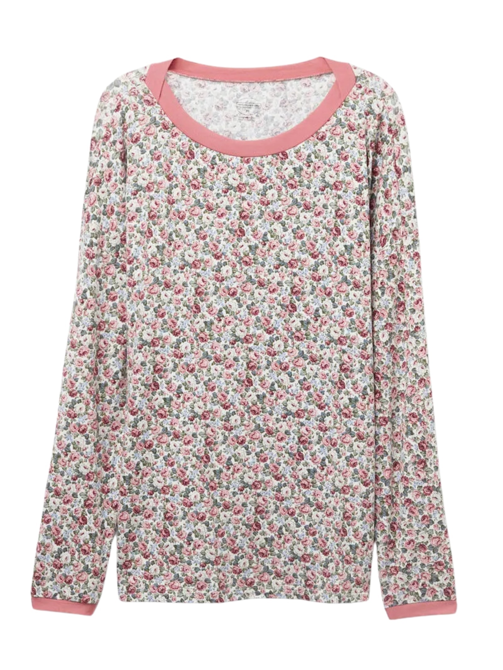 Blusa De Manga Comprida Com Decote Canoa Floral Romance Rosa Intimissimi