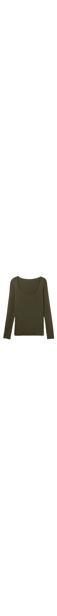 Blusa De Manga Comprida Com Decote Em u Em Micromodal - Verde