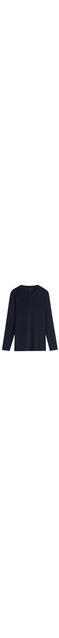 Blusa De Manga Comprida De Algodão Supima Elástico - Azul