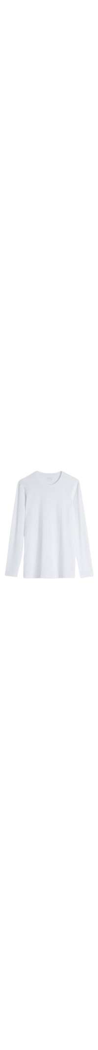 Blusa De Manga Comprida De Algodão Supima Elástico - Branco