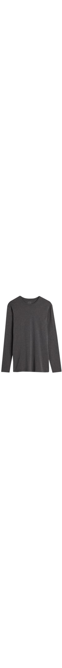 Blusa De Manga Comprida De Algodão Supima Elástico - Cinza