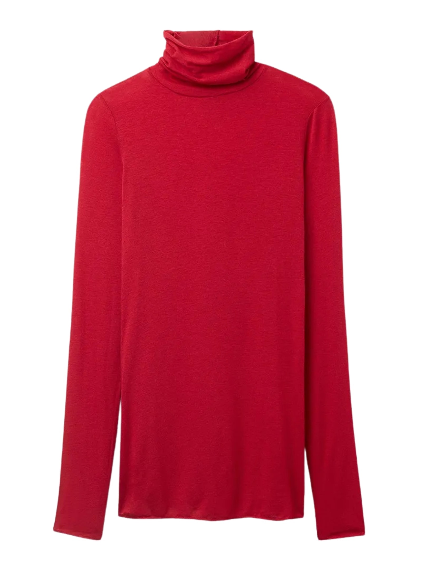 Blusa De Manga Comprida e Gola Alta Em Modal e Cashmere Ultraleve Vermelho Intimissimi