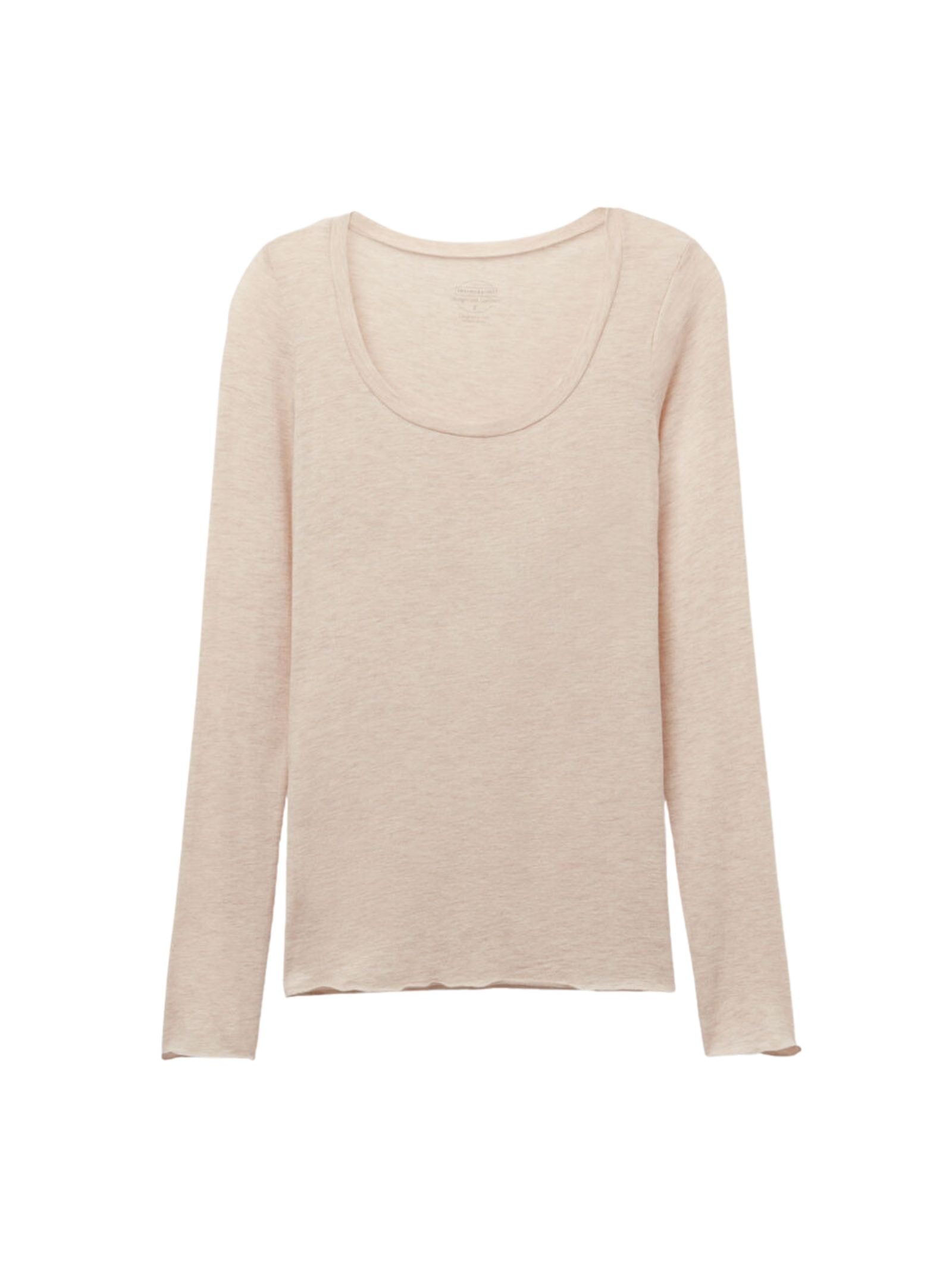 Blusa De Manga Comprida Em Cashmere Ultralight Com Decote Em u Bege Intimissimi