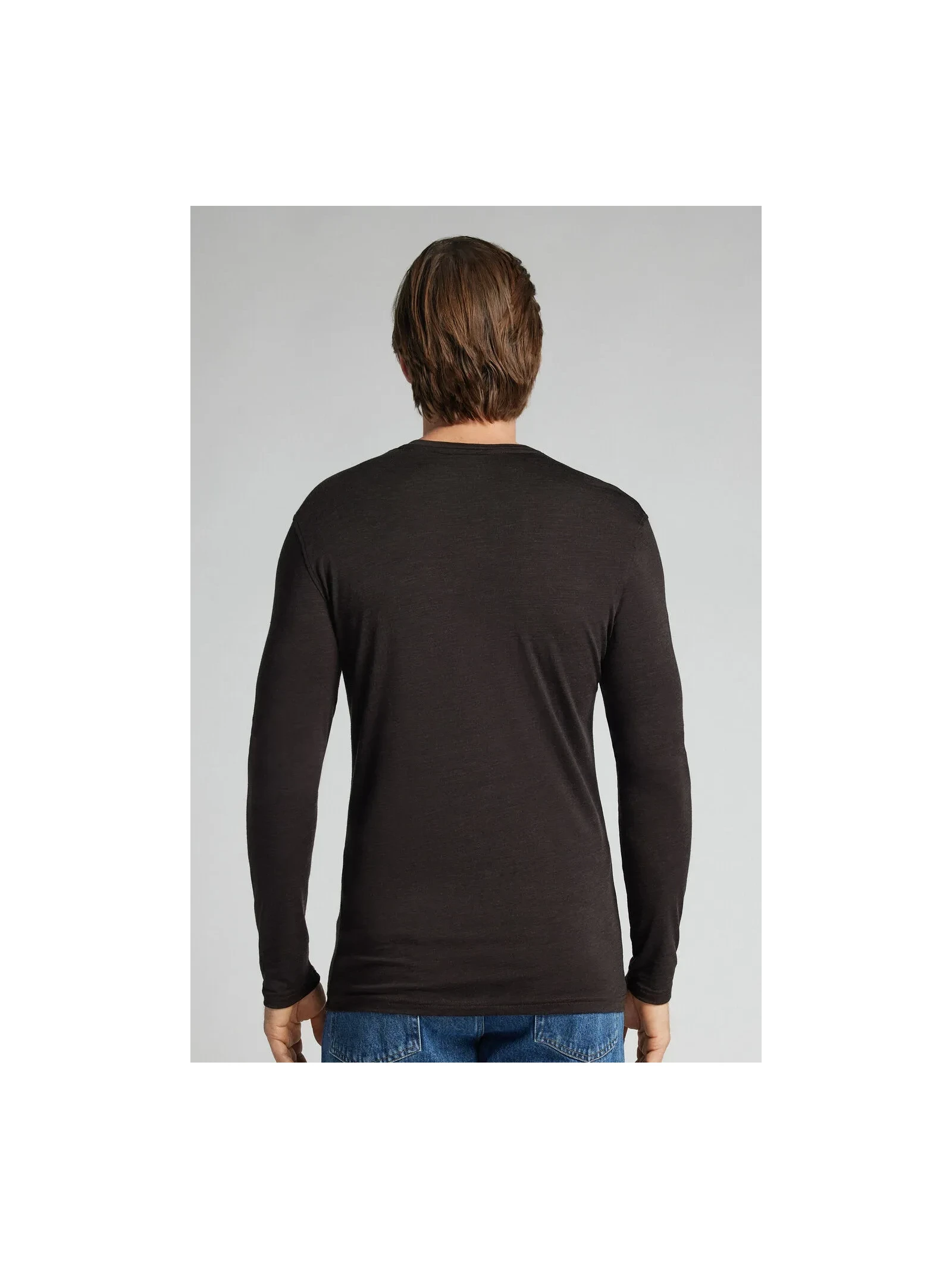 Blusa De Manga Comprida Em Lã Merino Com Decote Redondo Marrom Intimissimi