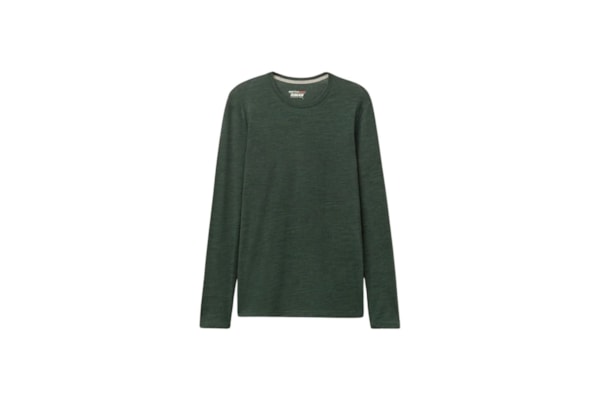 Blusa De Manga Comprida Em Lã Merino Com Decote Redondo - Verde