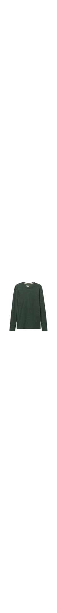 Blusa De Manga Comprida Em Lã Merino Com Decote Redondo - Verde