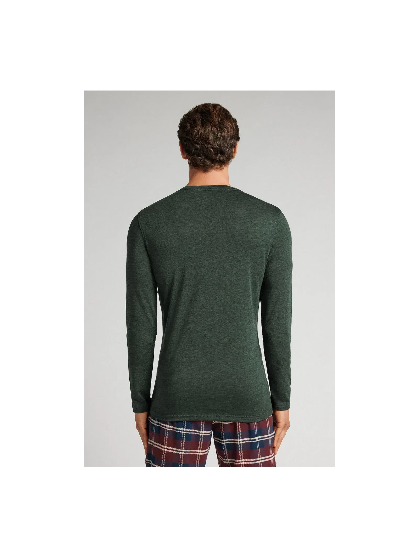 Blusa De Manga Comprida Em Lã Merino Com Decote Redondo Verde Intimissimi