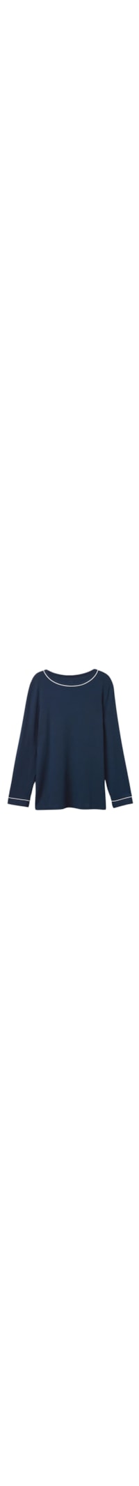 Blusa De Manga Comprida Em Modal - Azul